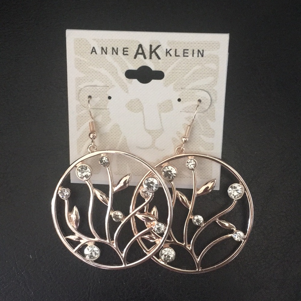 Anne Klein Reticulated Crystal Tree of Life Earing
